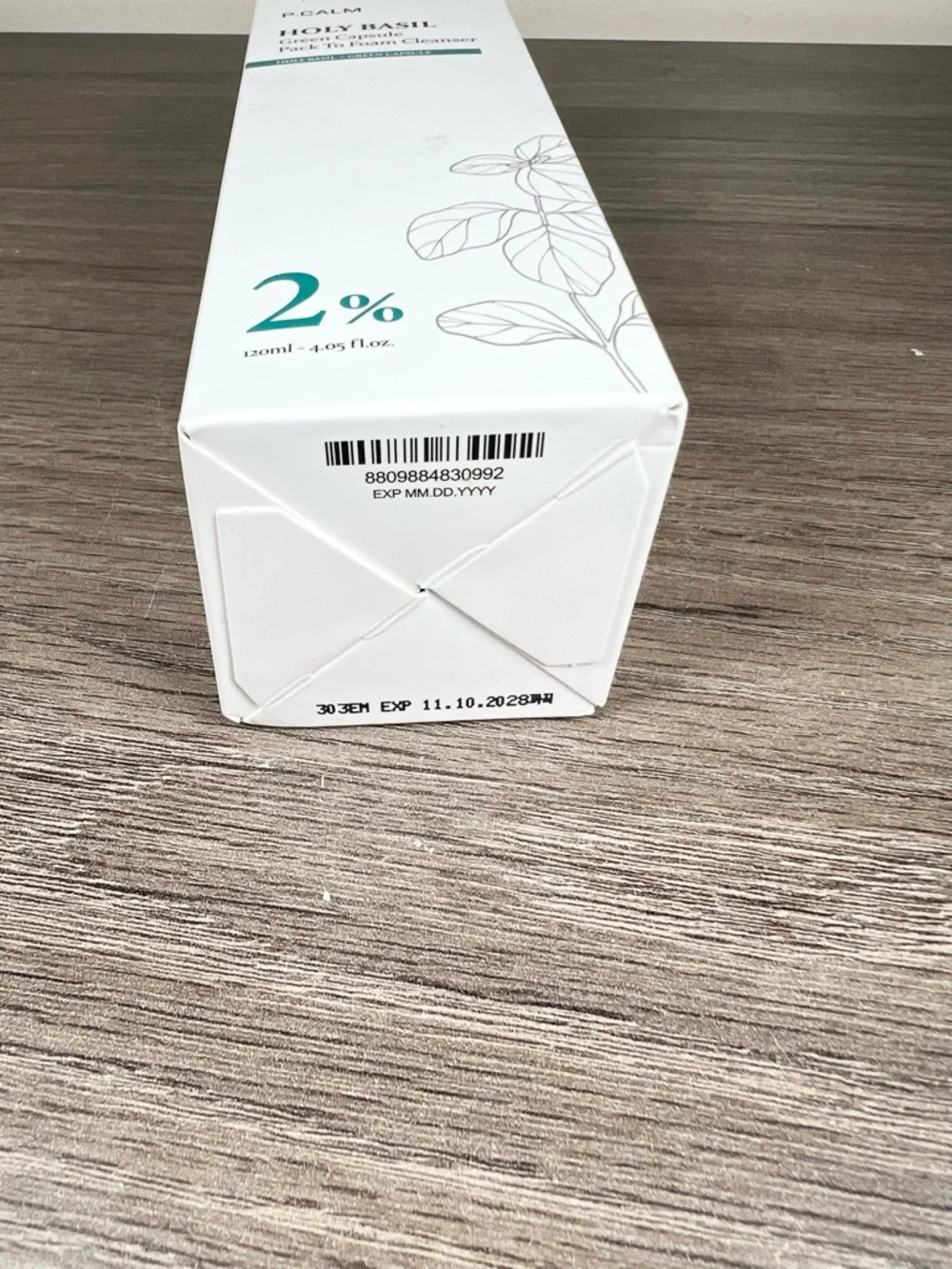 Korean Skincare P.CALM Holy Basil Green Capsule Pack to Foam Cleanser